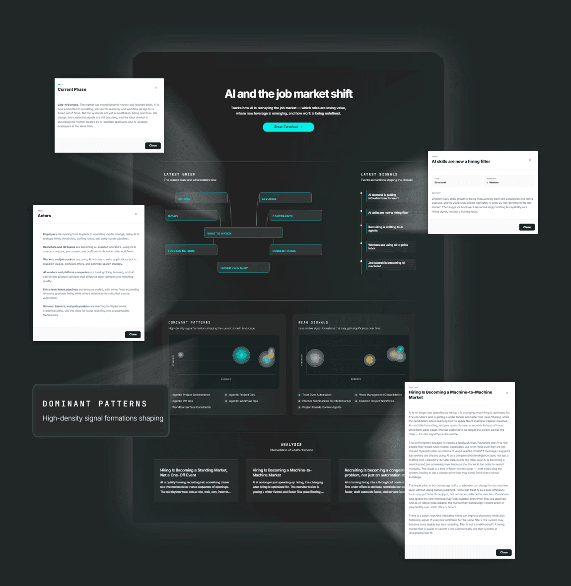Terminal frontpage screen